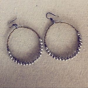 Metallic Pearl Hoops